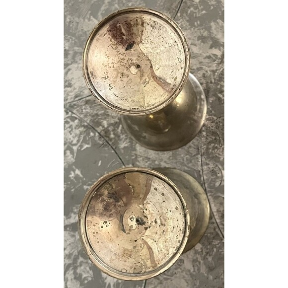 Set 2 Goblets Towle Vintage Silverplate Stemmed Water Wine Chalice Patina EPNS - Picture 3 of 4